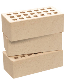 Кирпич лицевой пустотелый утолщенный 1,4НФ слоновая кость