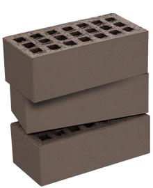 Кирпич лицевой пустотелый утолщенный 1,4НФ коричневый